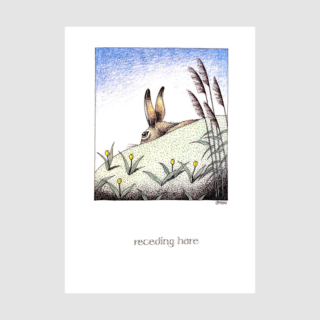 Simon Drew Card - Receding Hare