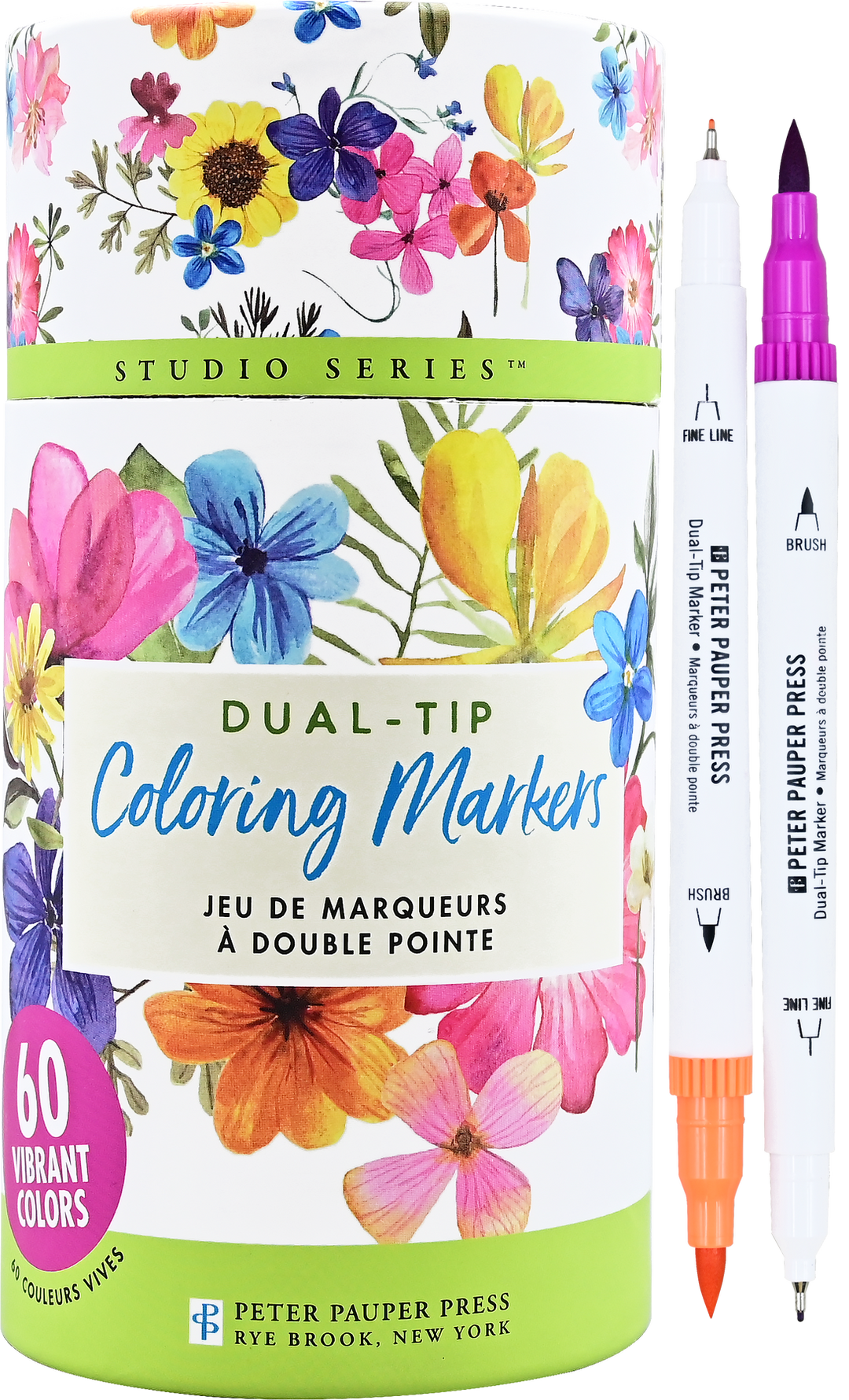 Colouring Markers - 60 Colours - Dual Tip