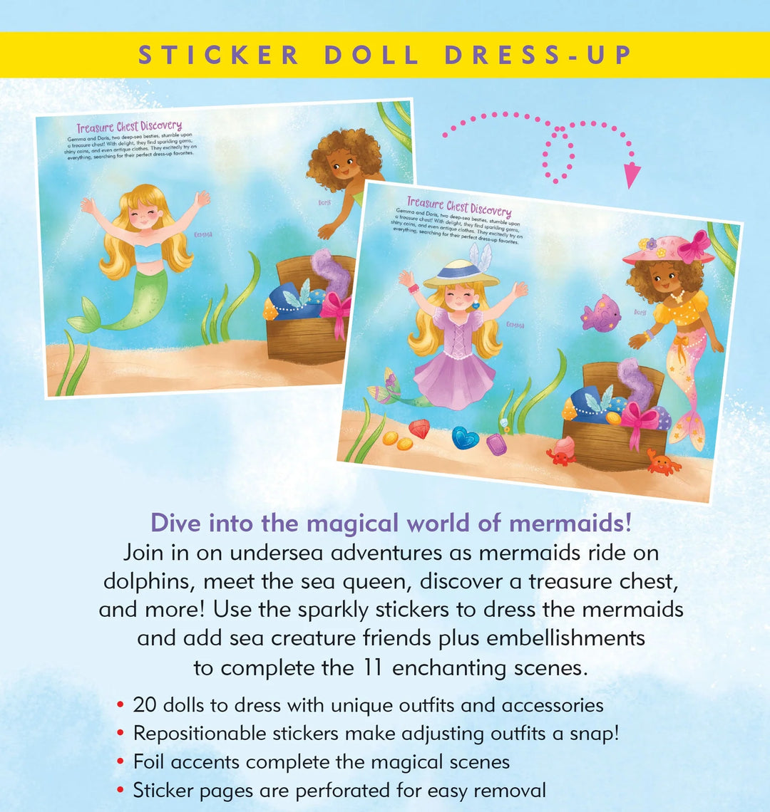 Sticker Doll Dress-Up Book - Mermaids