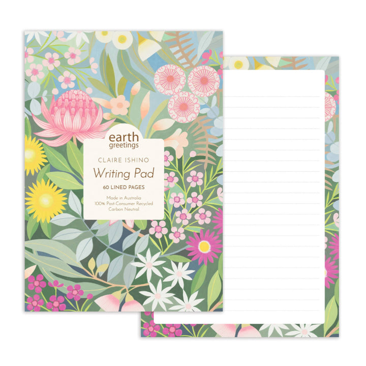 Earth Greetings Writing Pad By Claire Ishino - Bush Bouquet