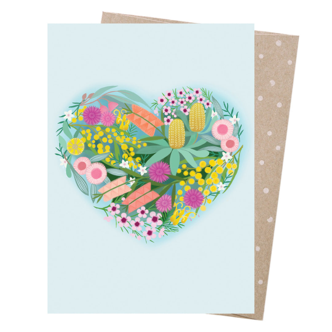 Greeting Card - Heart Of Flowers - Earth Greetings