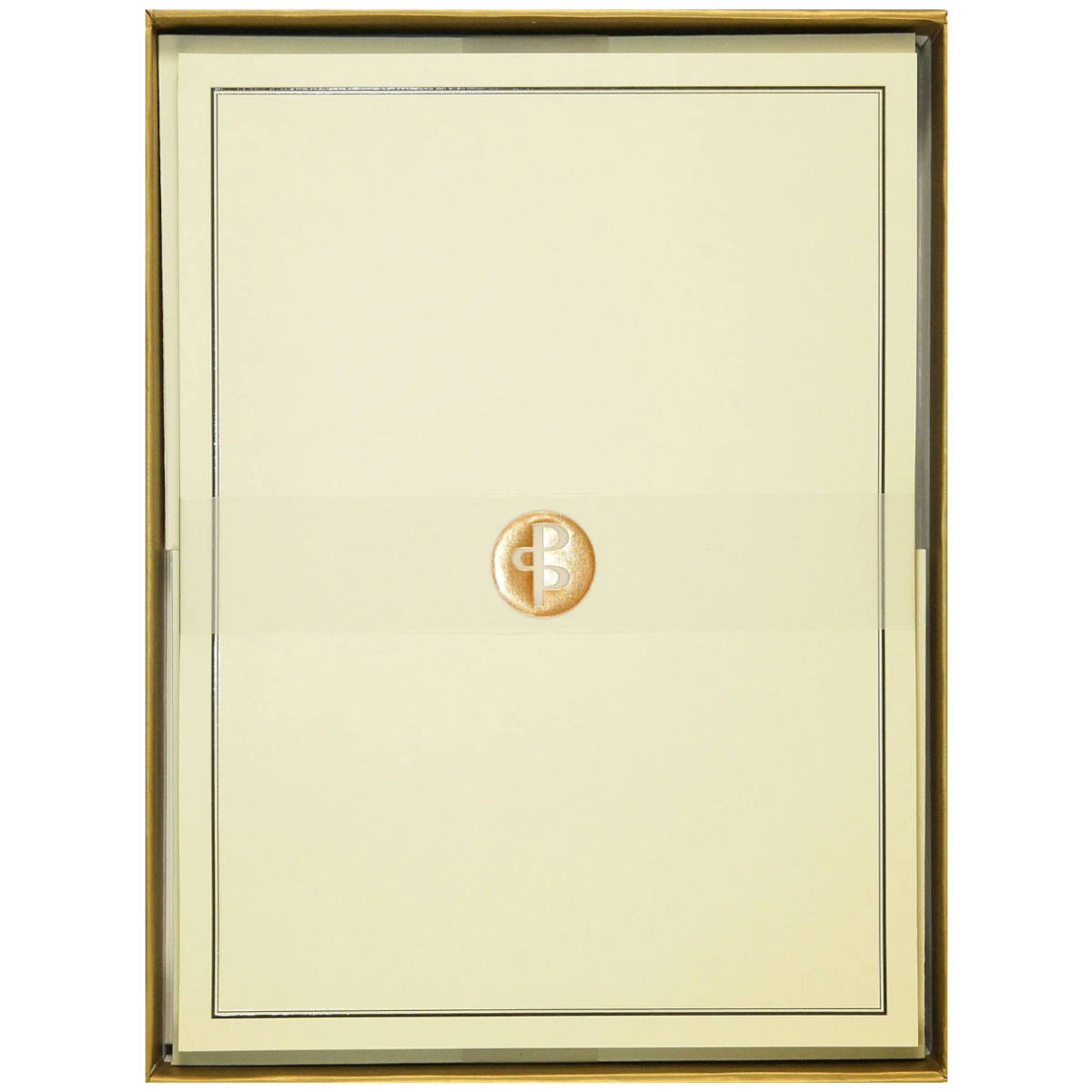Boxed Stationery Set - Black & Cream - Peter Pauper Press
