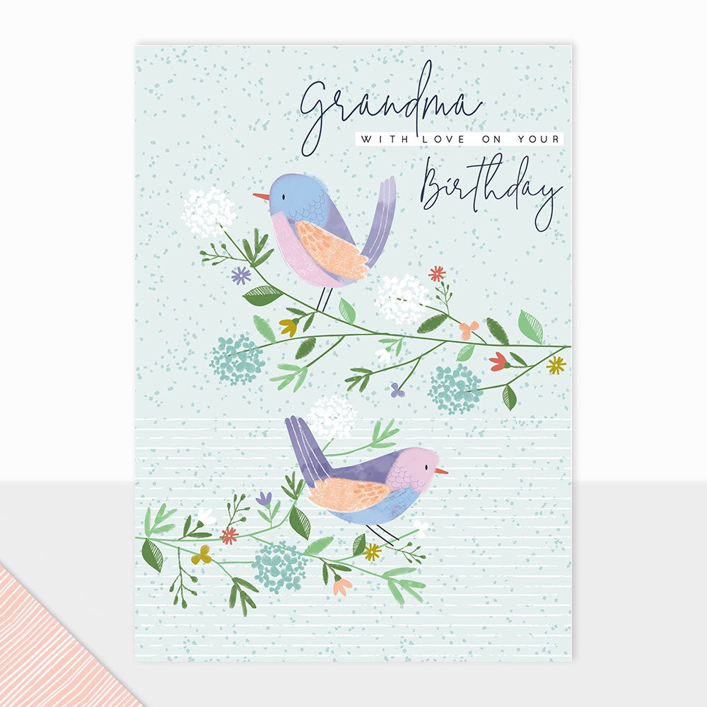 Halycon Card - Embossed - HB Grandma Birds