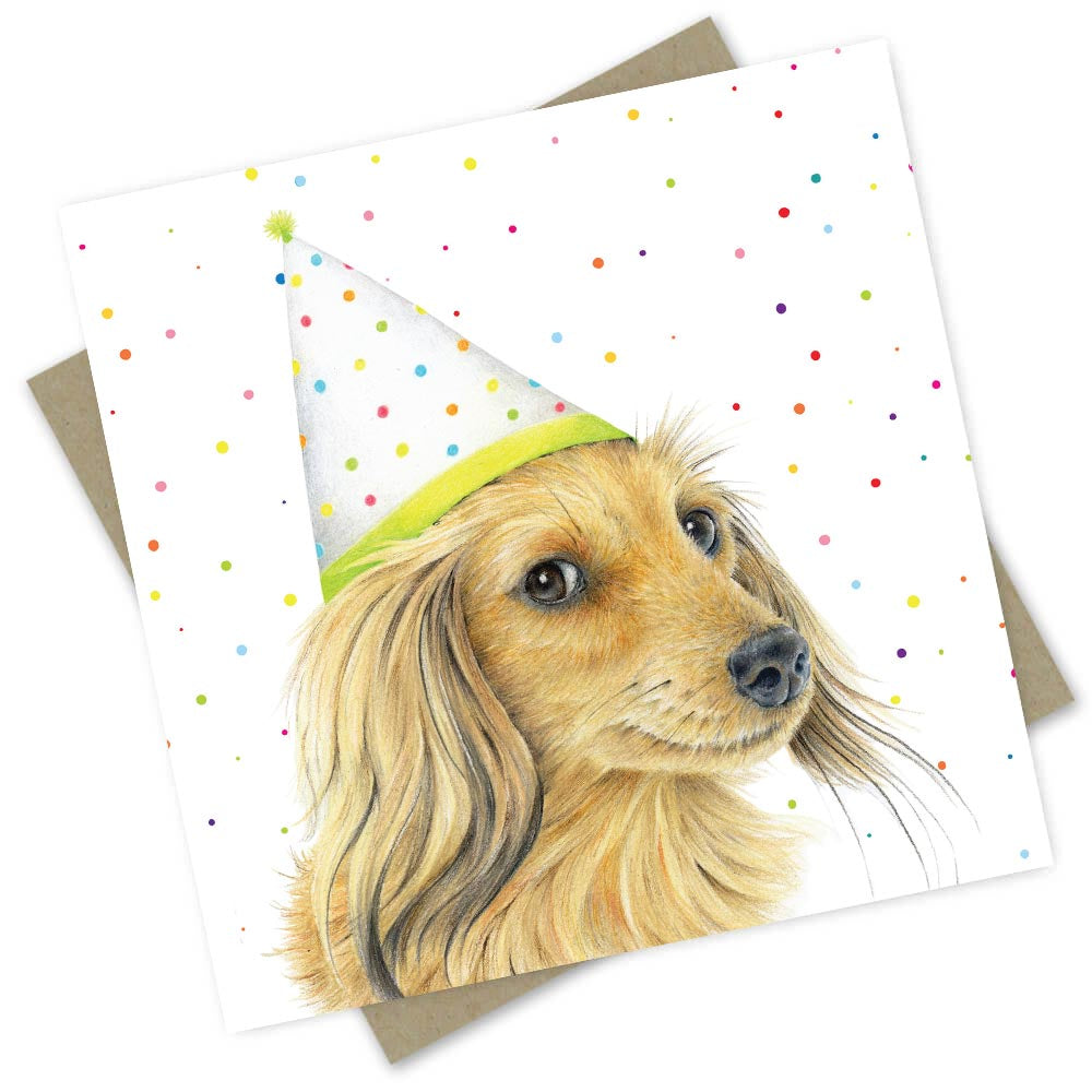 PopcornBlue Card - Walter The Miniature Long-Haired Dachshund