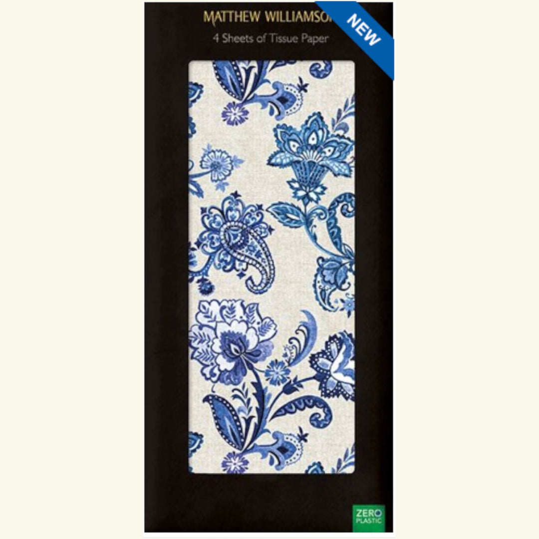 Tissue Paper 4 Pack - Paisley Blue