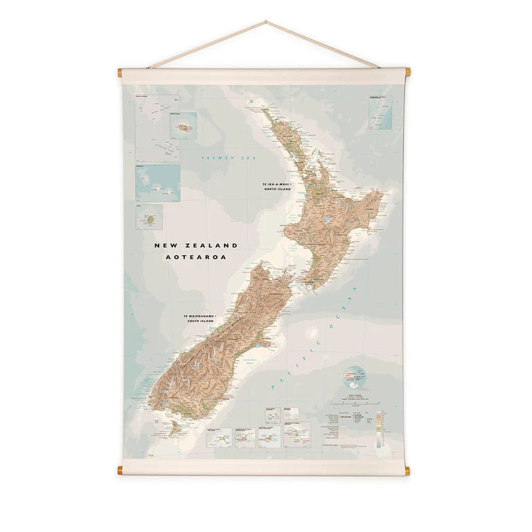 Canvas Wall Map - New Zealand 1.15 x 0.81m - Stdio Milligram