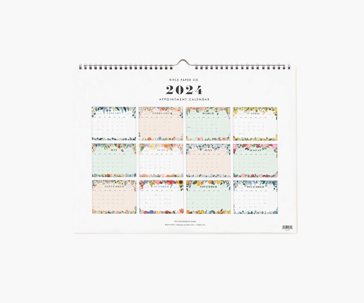 2024 12-Month Soft Cover Top Spiral Planner - Blossom