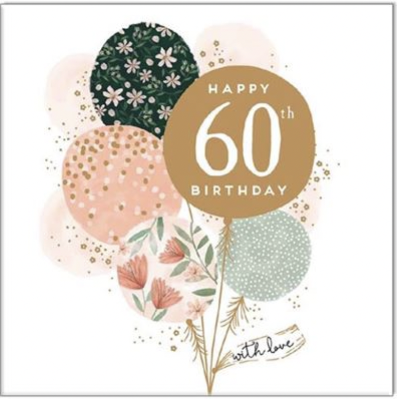 Jade Mosinski Card - 60th Birthday Balloons