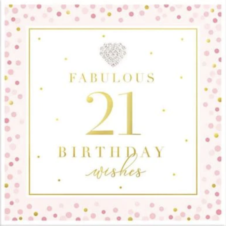 Madelaine Card - Fabulous 21 - Happy Birthday