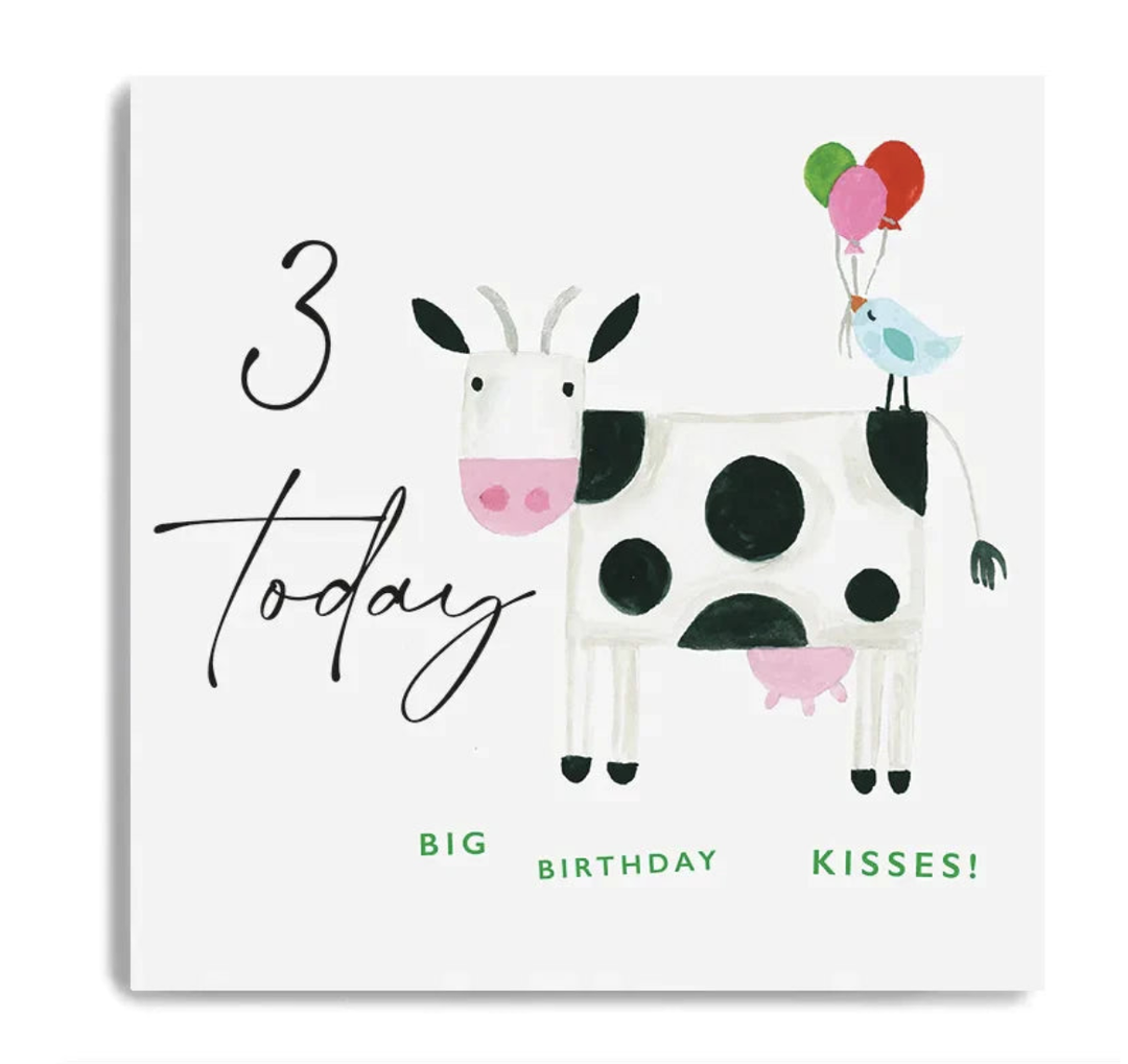 Serendipity Card - 3rd Birthday Cow