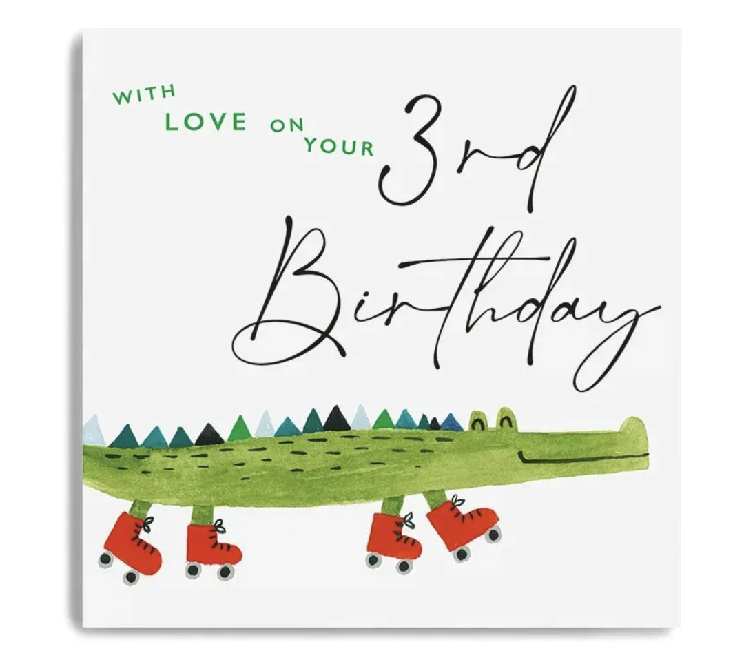 Serendipity Card - 3rd Birthday Crocodile