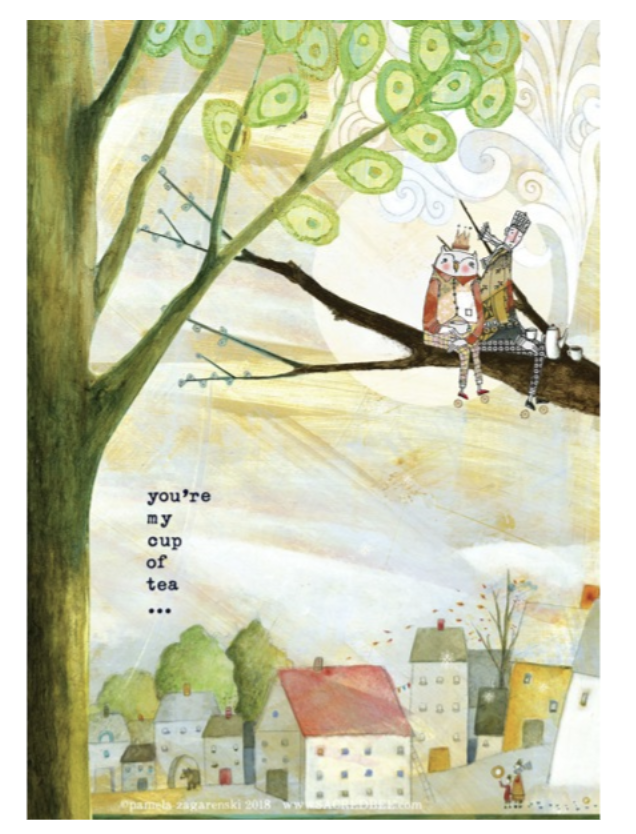 Sacred Bee Card - Cup of Tea
