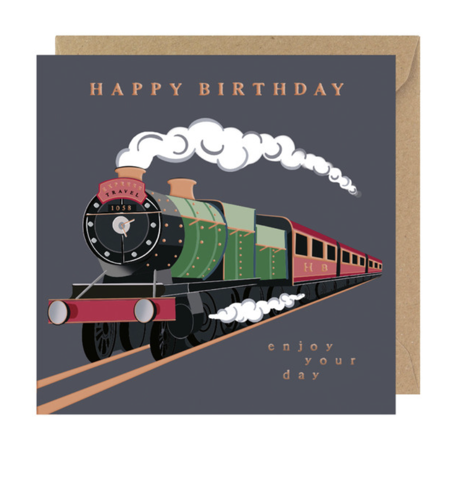 Sunburst Card - HB - Steam Train