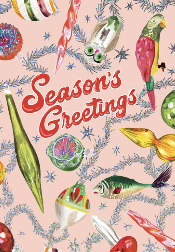 Art File Christmas Card - Season's Greetings Baubles