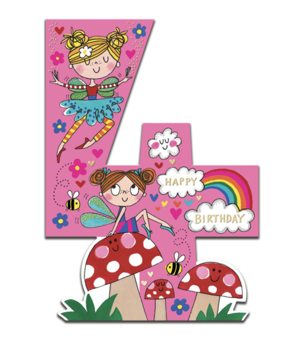 Cookie Cutters Card - 4th Birthday Fairies & Toadstool