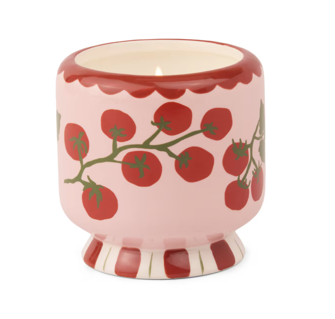 Paddywax 8oz Ceramic Candle Tomato Vine - Rosewood Vanilla