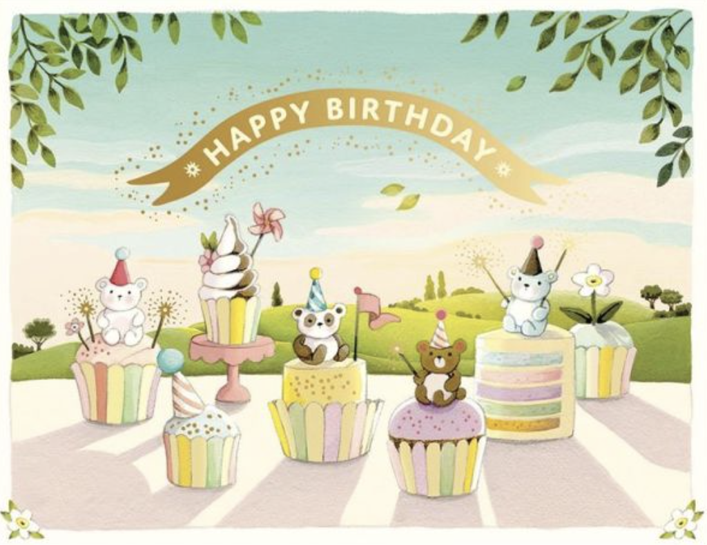 JooJoo Paper Card - Cupcake Bears Birthday