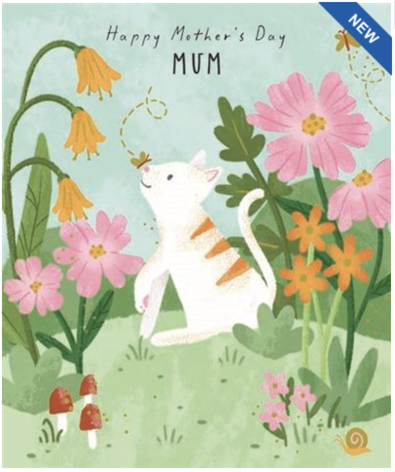 Fable Card - Mum Cat With Flowers