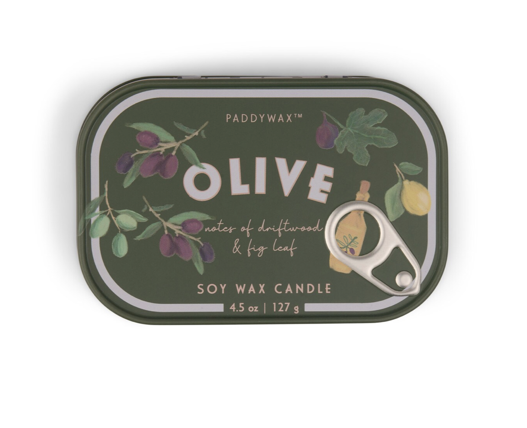 Bistro Printed Tin Candle Baguette -  Fig & Olive