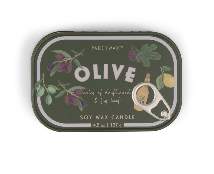 Bistro Printed Tin Candle Baguette -  Fig & Olive