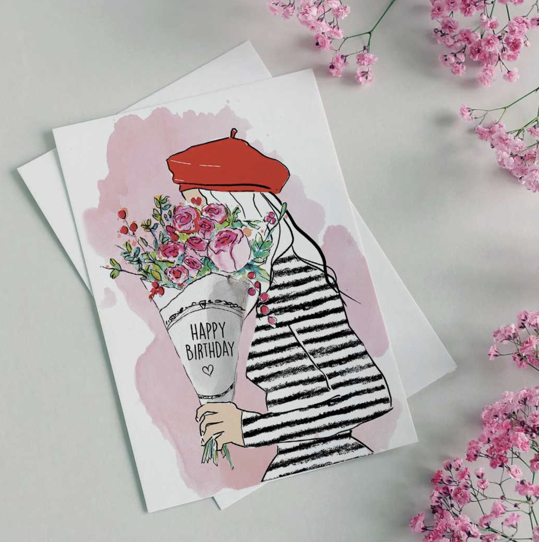 Susan Kerian Card - Birthday Beret