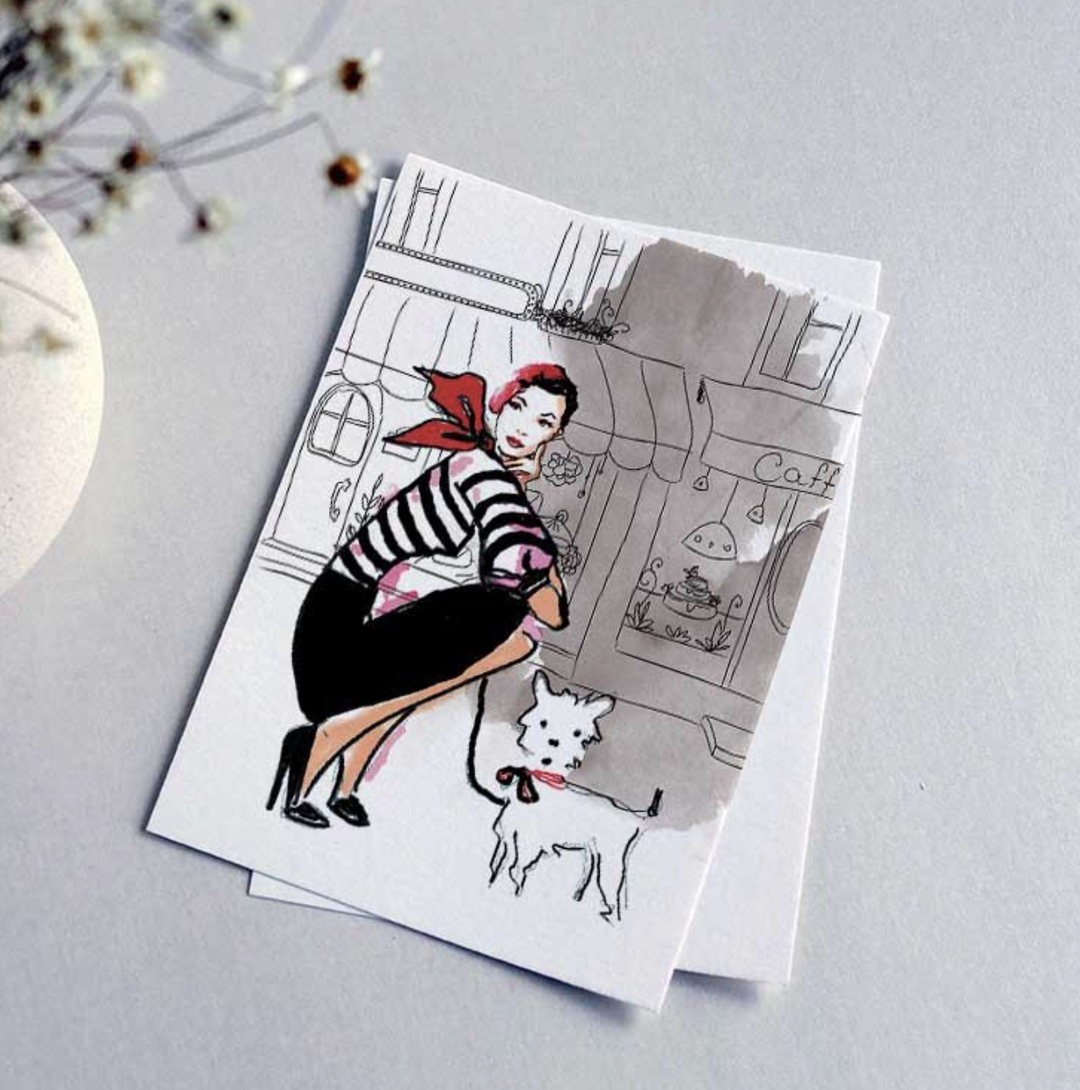 Susan Kerian Card - Natalie, Streets Of Paris