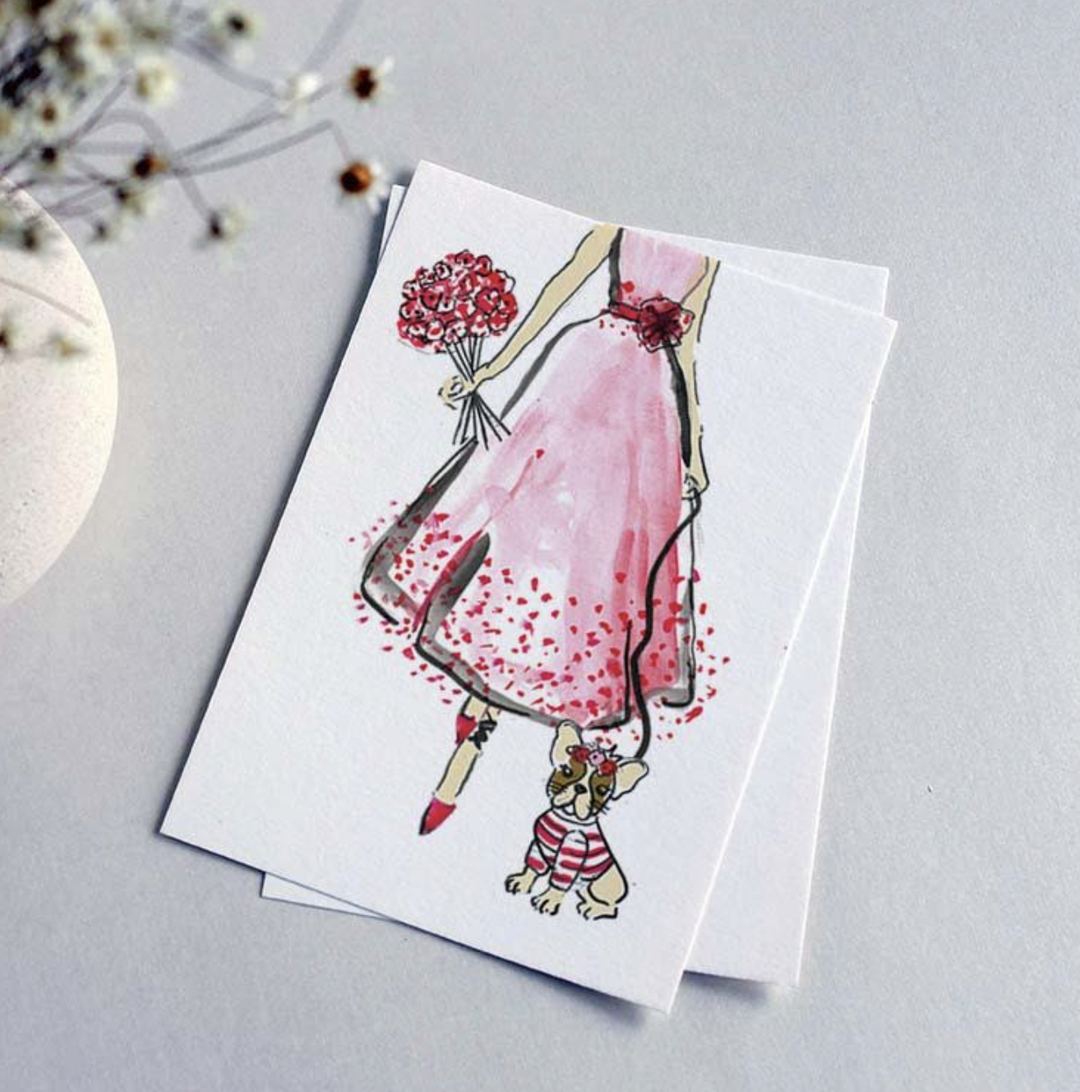Susan Kerian Card - Madeline Pink