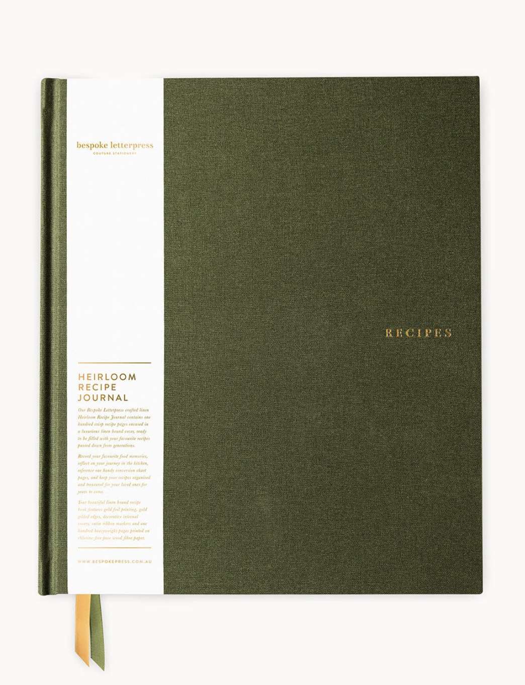 Bespoke Recipe Journal - Basil Green