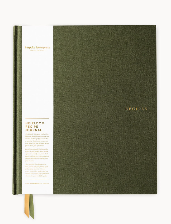 Bespoke Recipe Journal - Basil Green