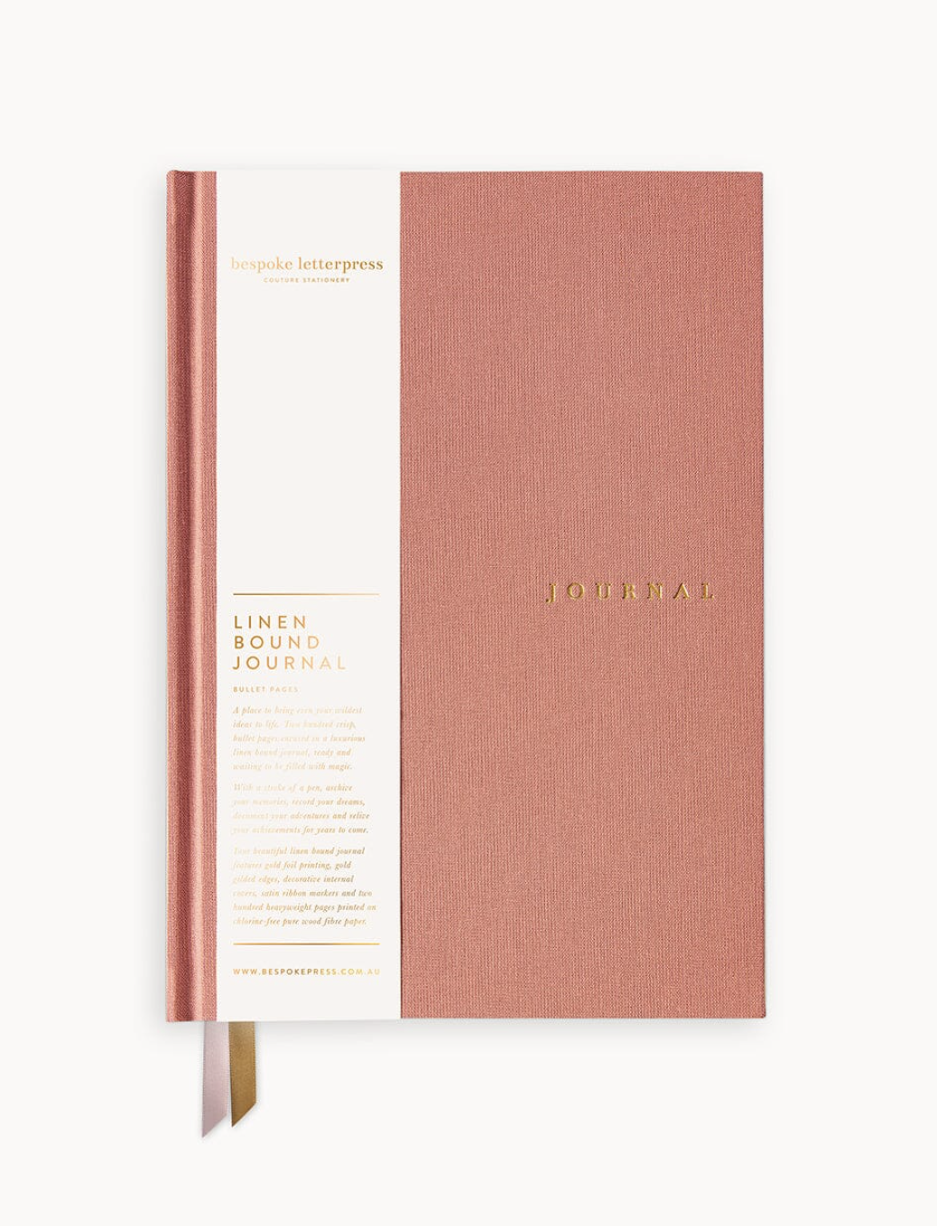 Bespoke Linen Bullet Journal - Tea Rose