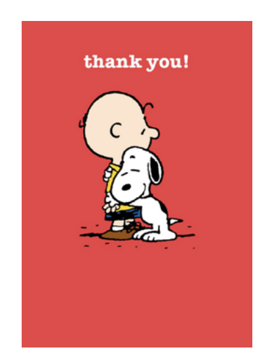 Hype Card - Peanuts - Thank you!