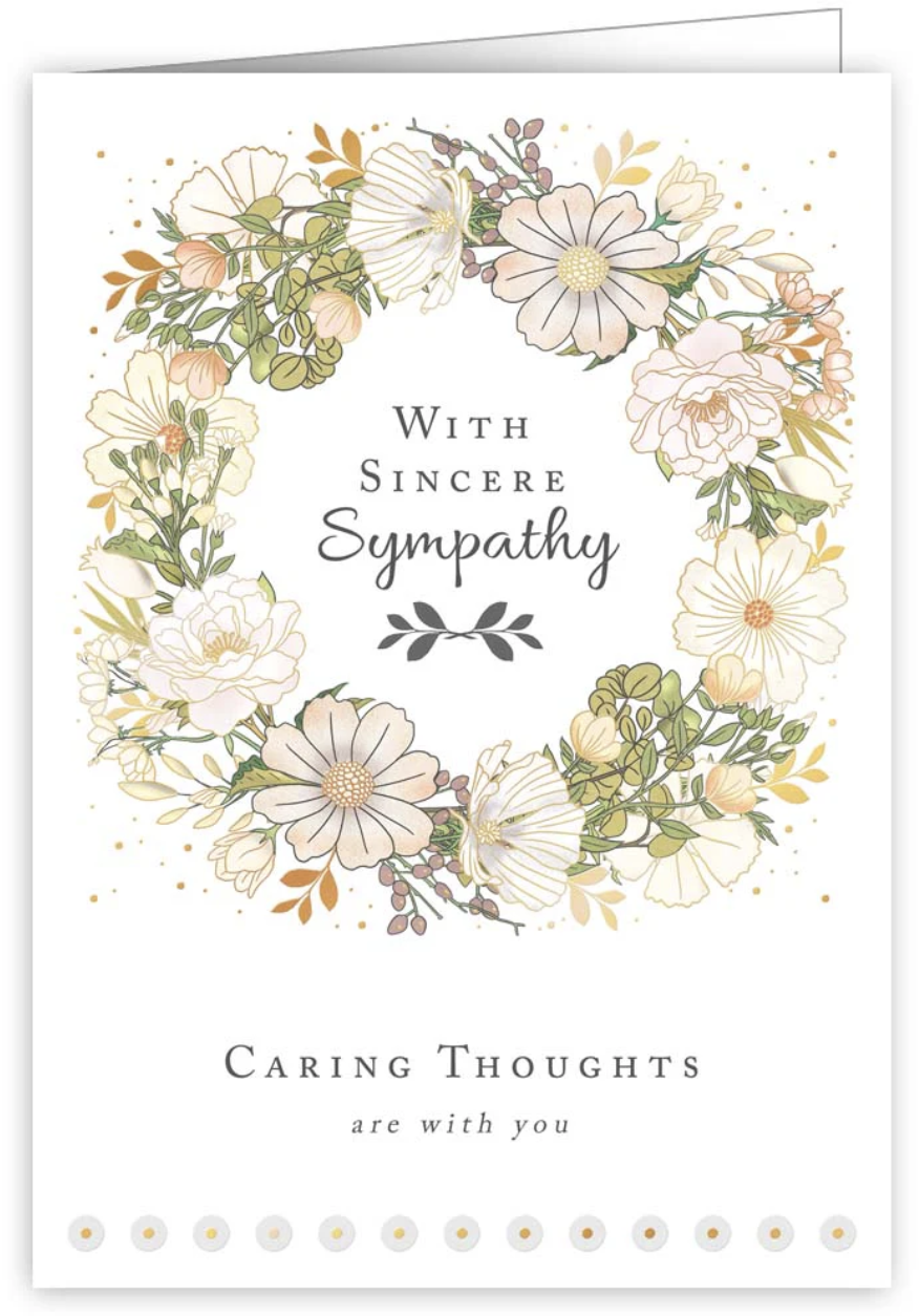Ivory White Card - SY- Flower Wreath