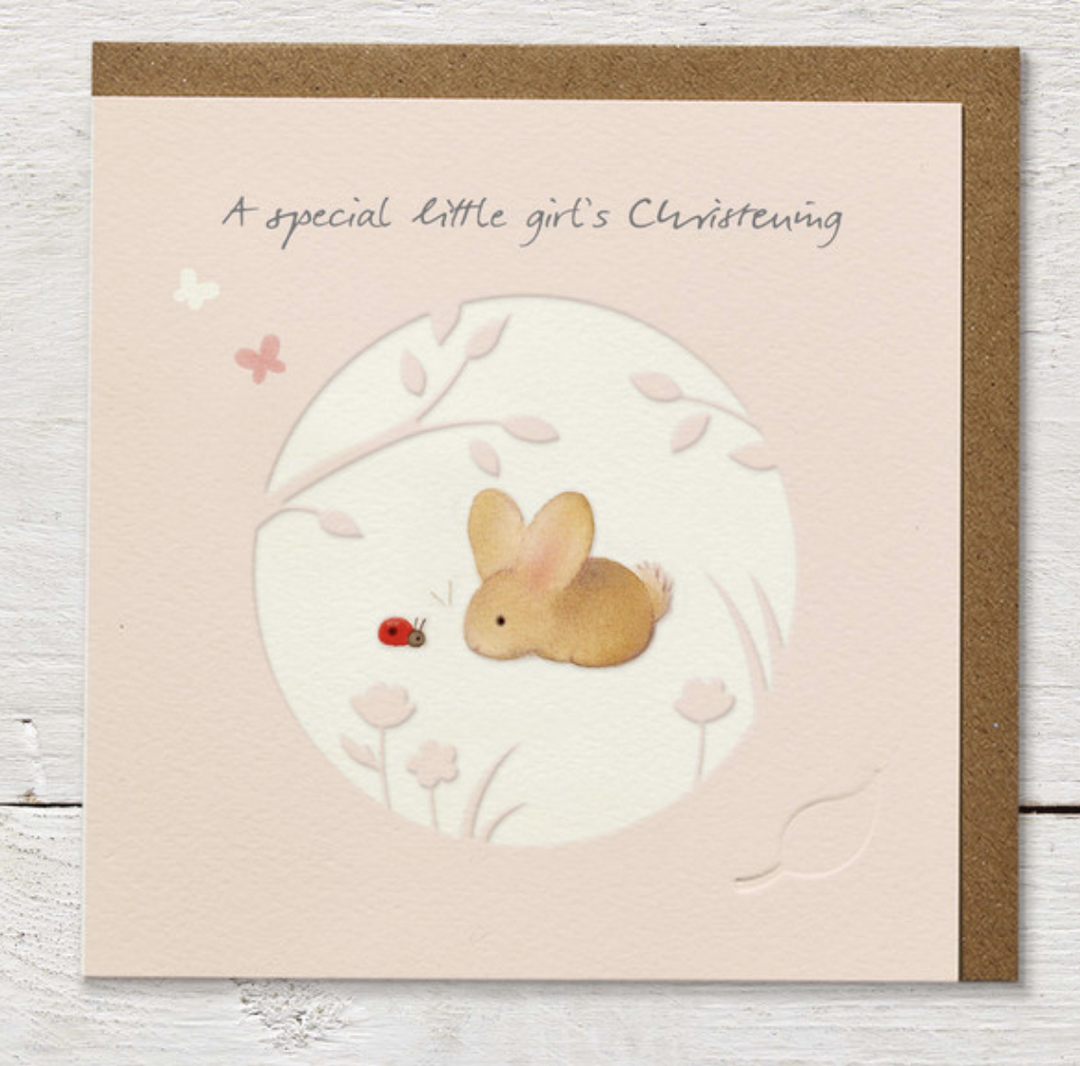 Ginger Betty Card - CH - Rabbit Ladybird Girl
