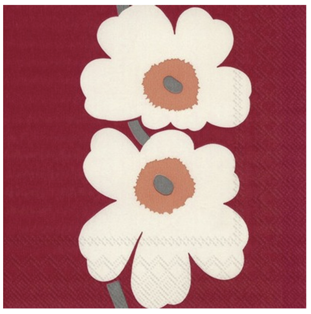 Marimekko Lunch Napkins - UNIKKO Anniversary Red