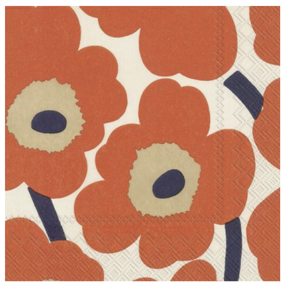 IHR Cocktail Napkins - Marimekko Cream Red