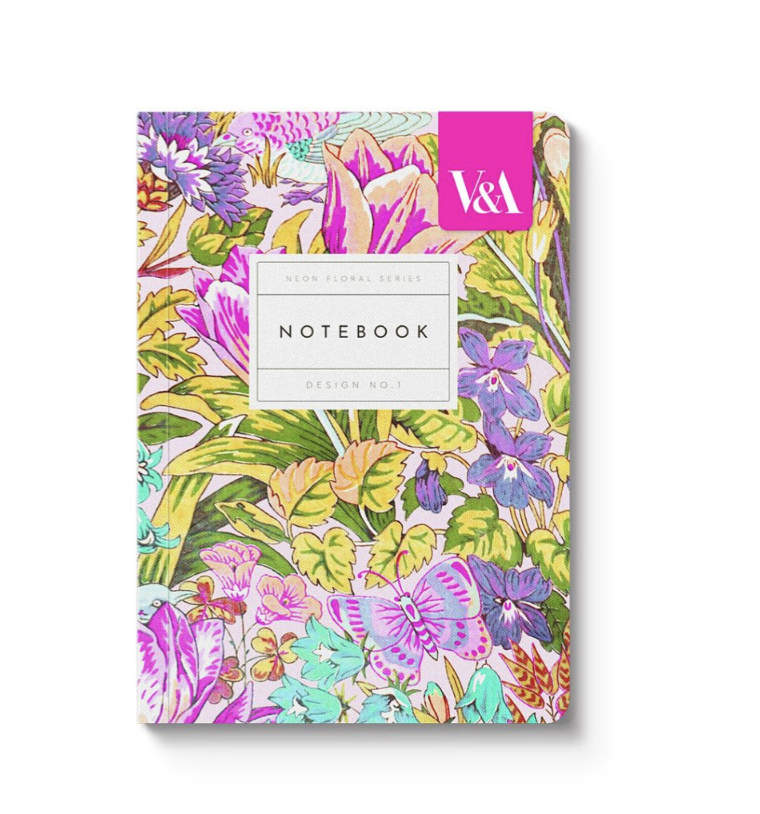 A6 Neon Floral Premium Soft Cover Notebook - Mawson Tulip