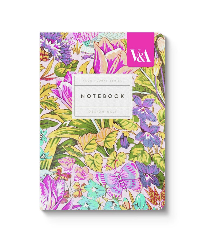 A6 Neon Floral Premium Soft Cover Notebook - Mawson Tulip