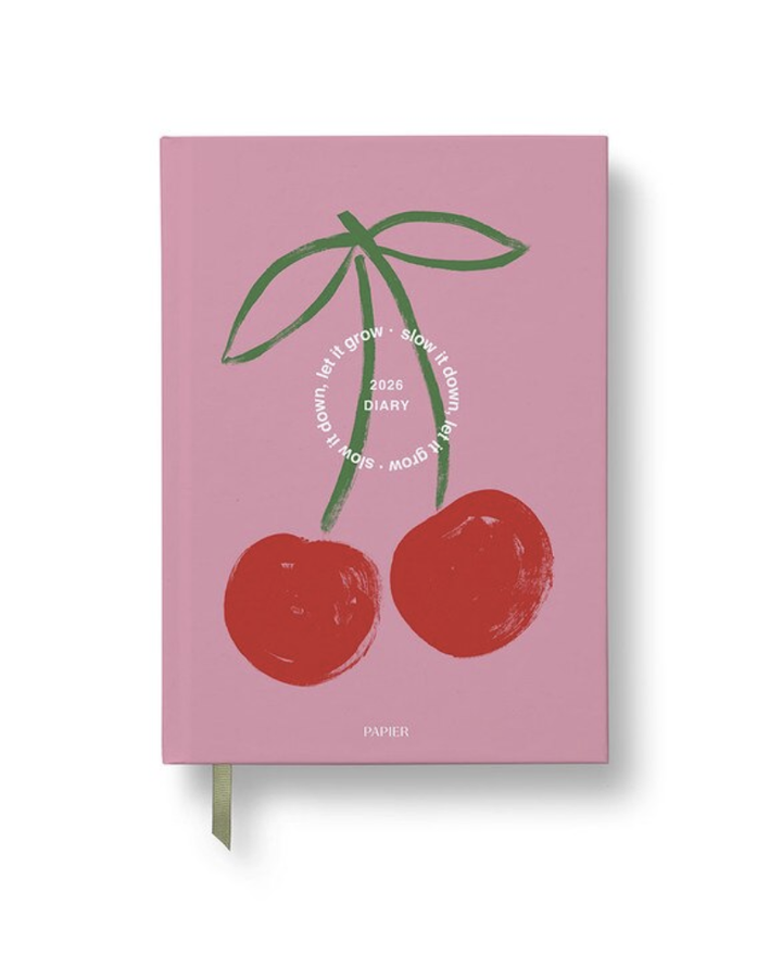Papier 2026 Daily Diary - Fresh Cherries