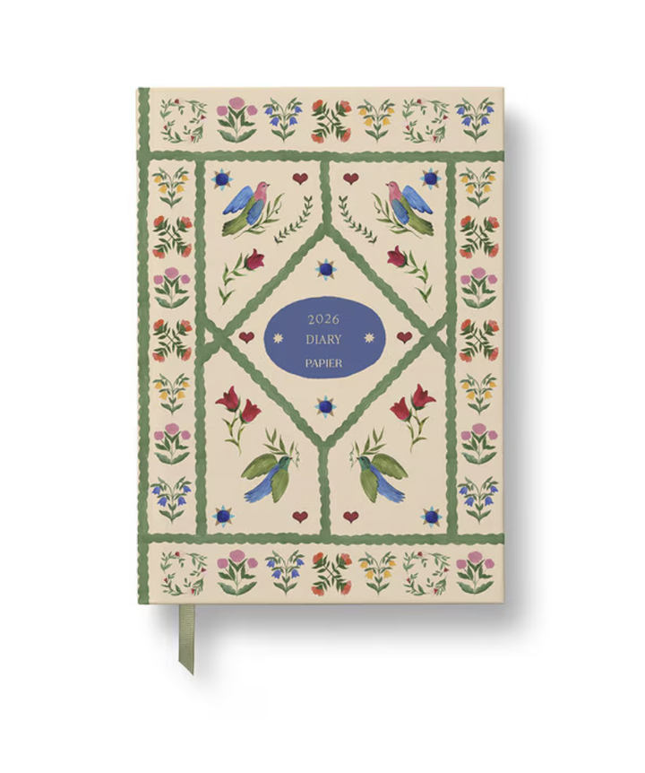 Papier 2026 Daily Diary - Quilted Daydreams Bright Blue