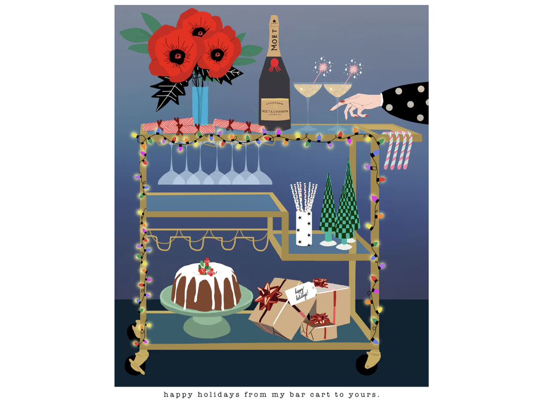 Verrier Card - Happy Holidays From My Bar Cart To Yours