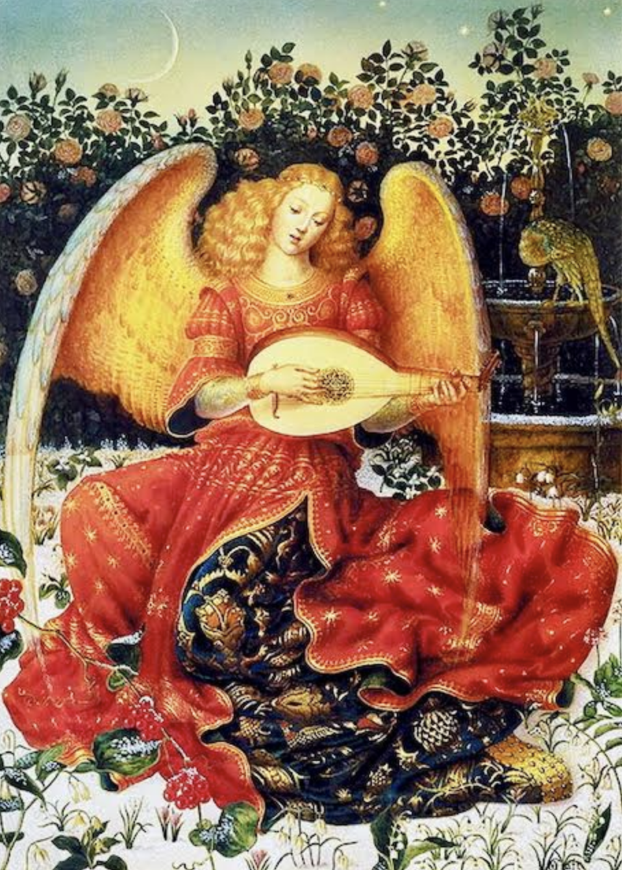 Christmas Card - Angel With Lute