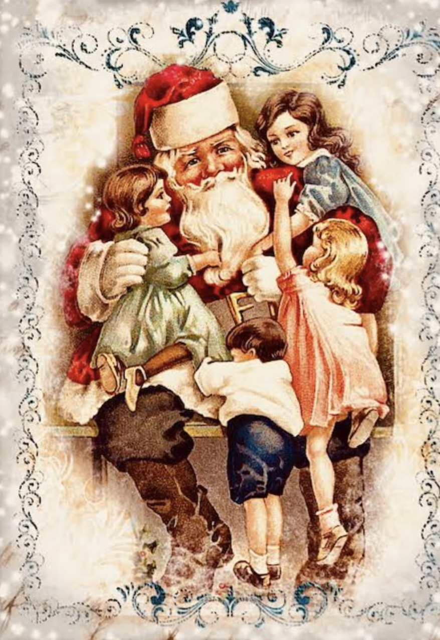 Christmas Card - Santa With Kids