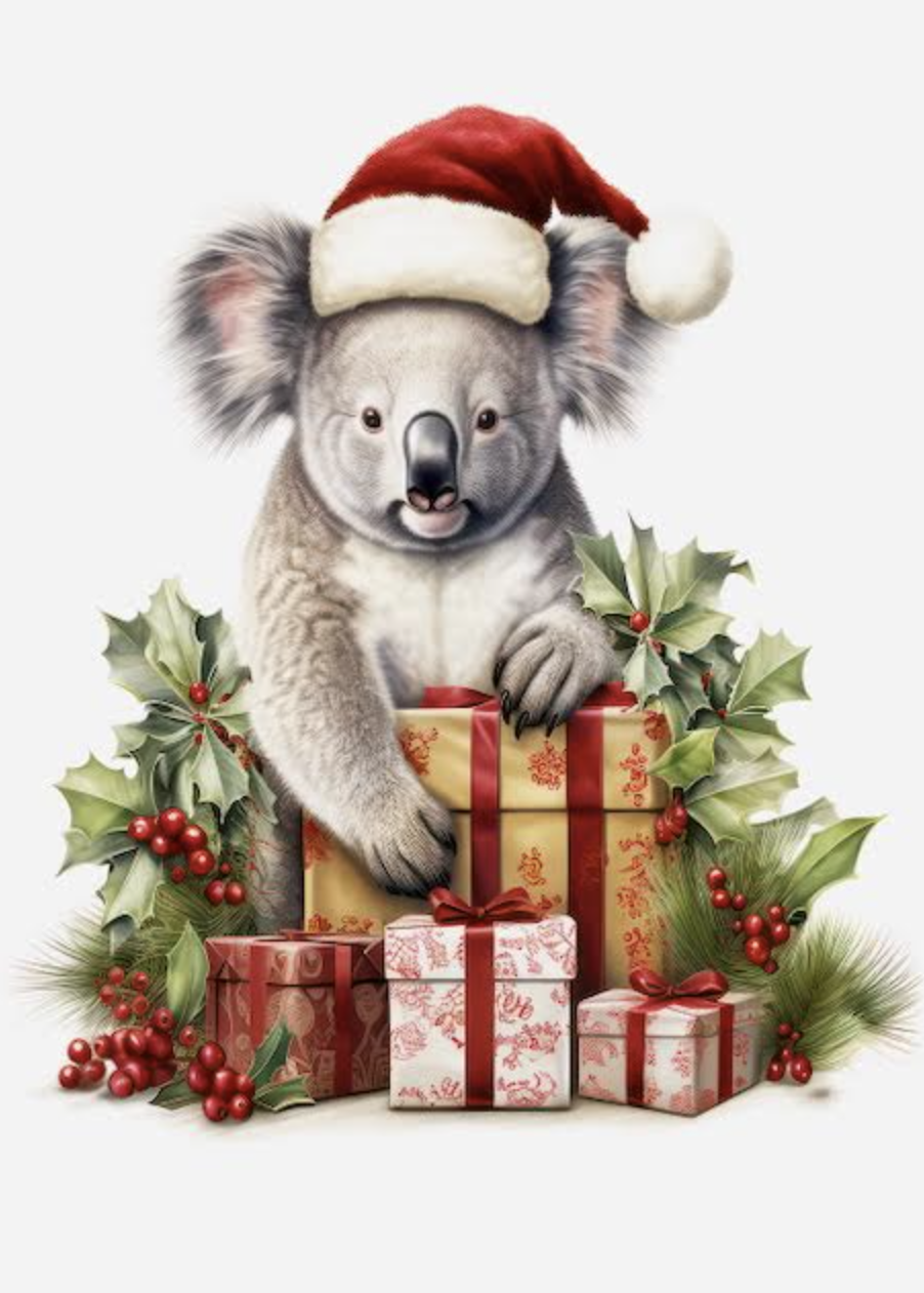 Christmas Card - Koala With Presents