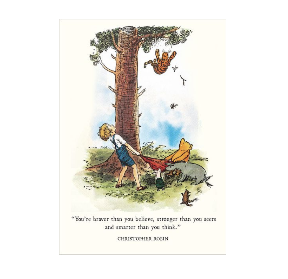 Winnie The Pooh Card - Braver, Stronger, Smarter
