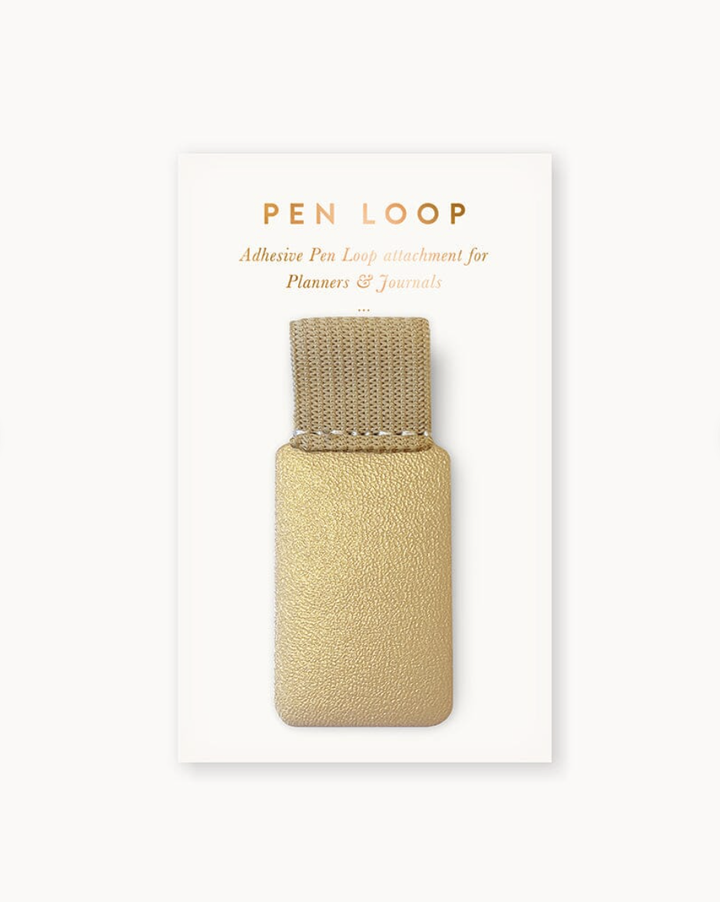Bespoke Adhesive Rectangle Pen Loop - Gold