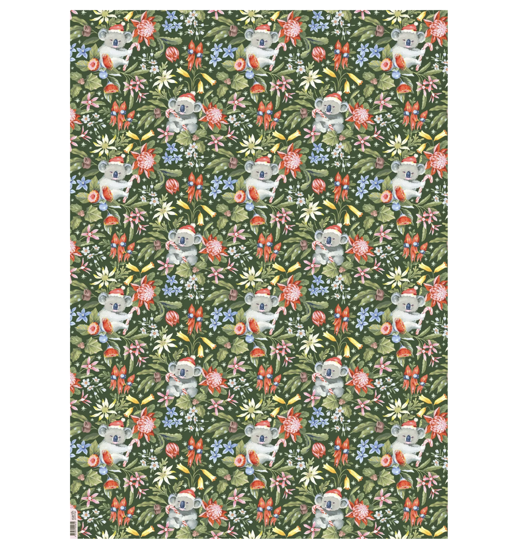 Earth Greetings Flat Wrap - Christmas Koalas