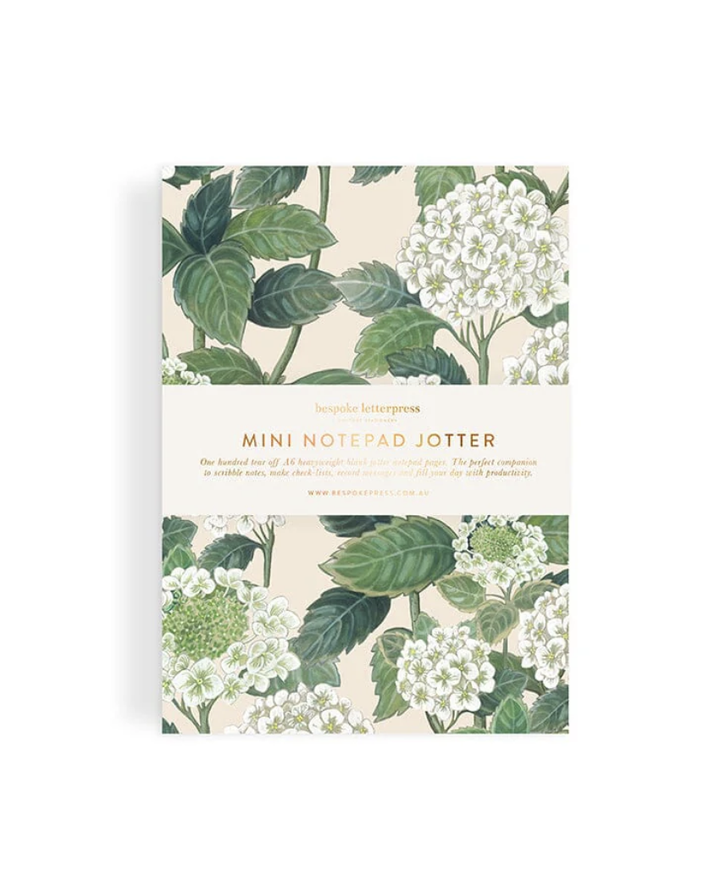 Bespoke Notepad Mini Jotter - Hydrangea