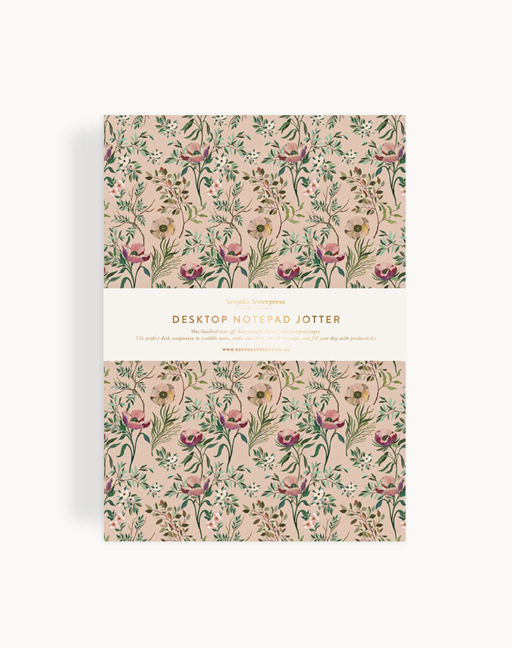 Bespoke Notepad Desktop Jotter - Dancing Poppies