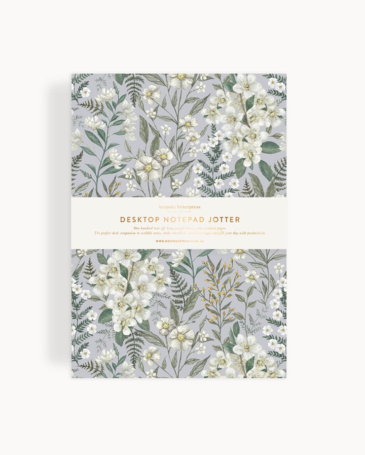 Bespoke Notepad Desktop Jotter - Ivory Garden