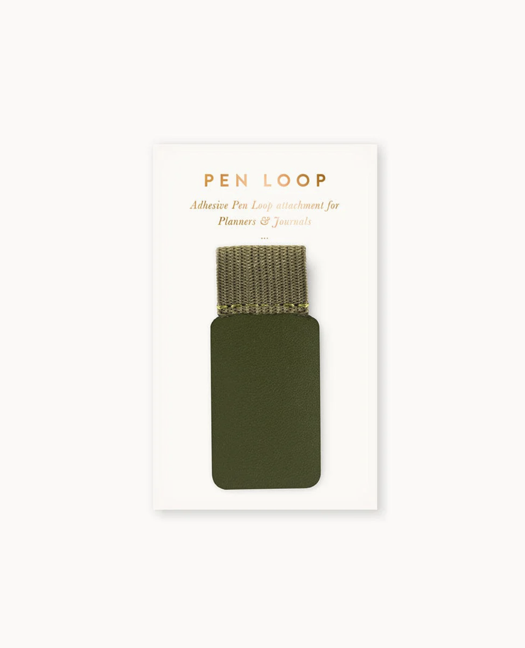 Bespoke Adhesive Rectangle Pen Loop - Olive Green